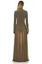 Norma Kamali x REVOLVE Long Sleeve Turtleneck Flared Gown in Bark