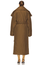 High Collar Sleeping Bag Coat Long in Bark