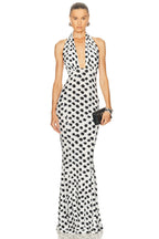 Cross Halter Fishtail Gown