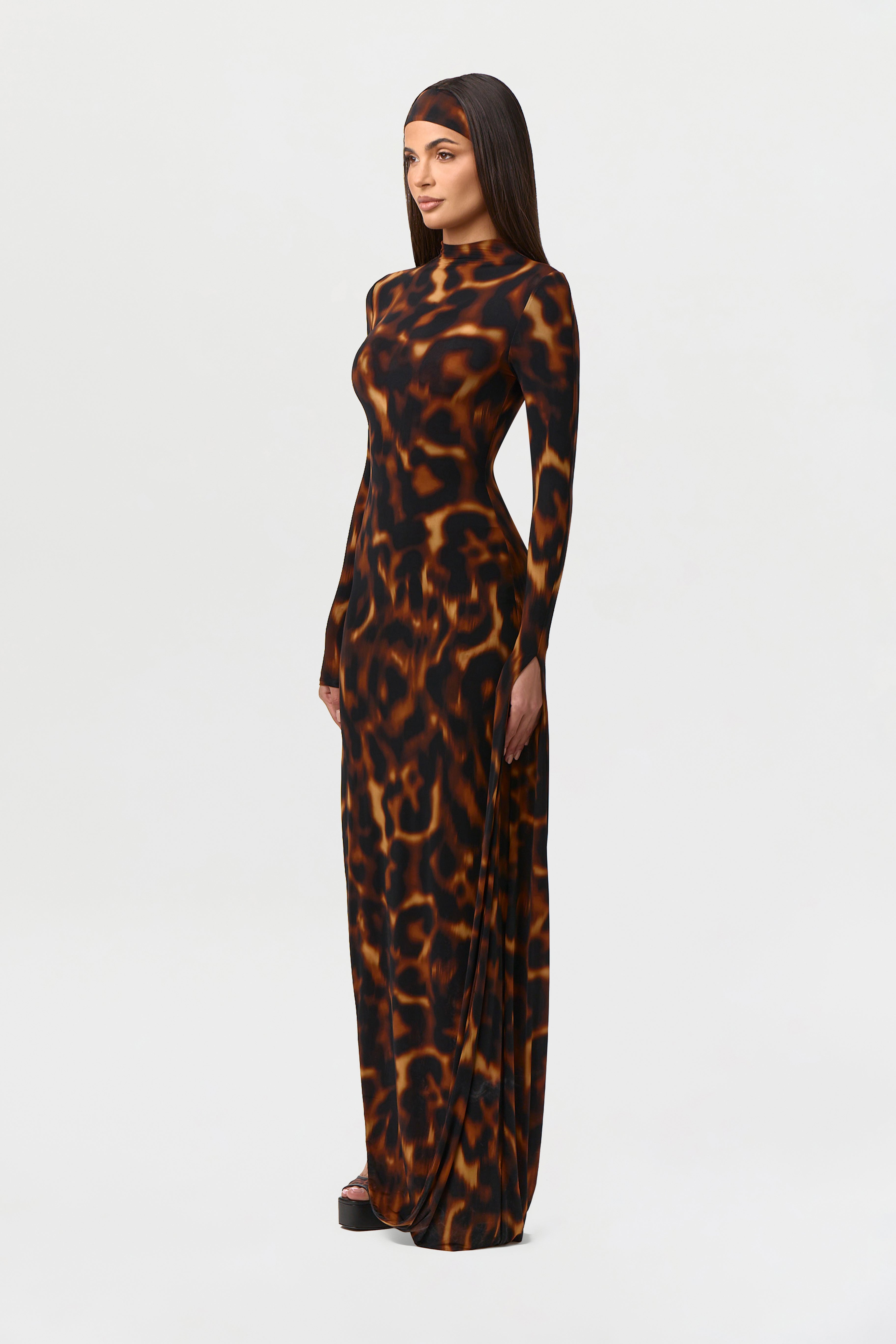 Bare Body Sleeve Drape Maxi Dress