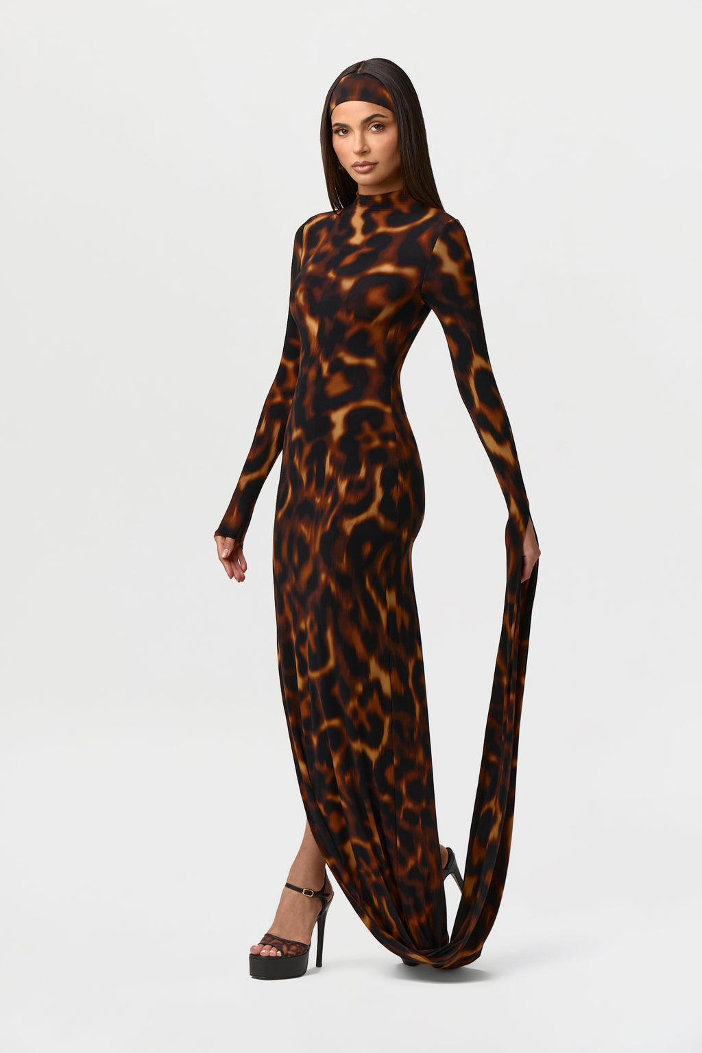 Bare Body Sleeve Drape Maxi Dress