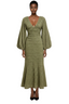 NYA SZN Dress Long Sleeve Deep Plunge Textured Special Occasion Dress