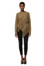 Nöista Knit Sweater With Diagonal Fringe Detailing And Asymmetrical Hem
