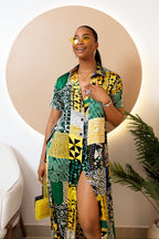 Audacious Silk Ankara Maxi Kaftan