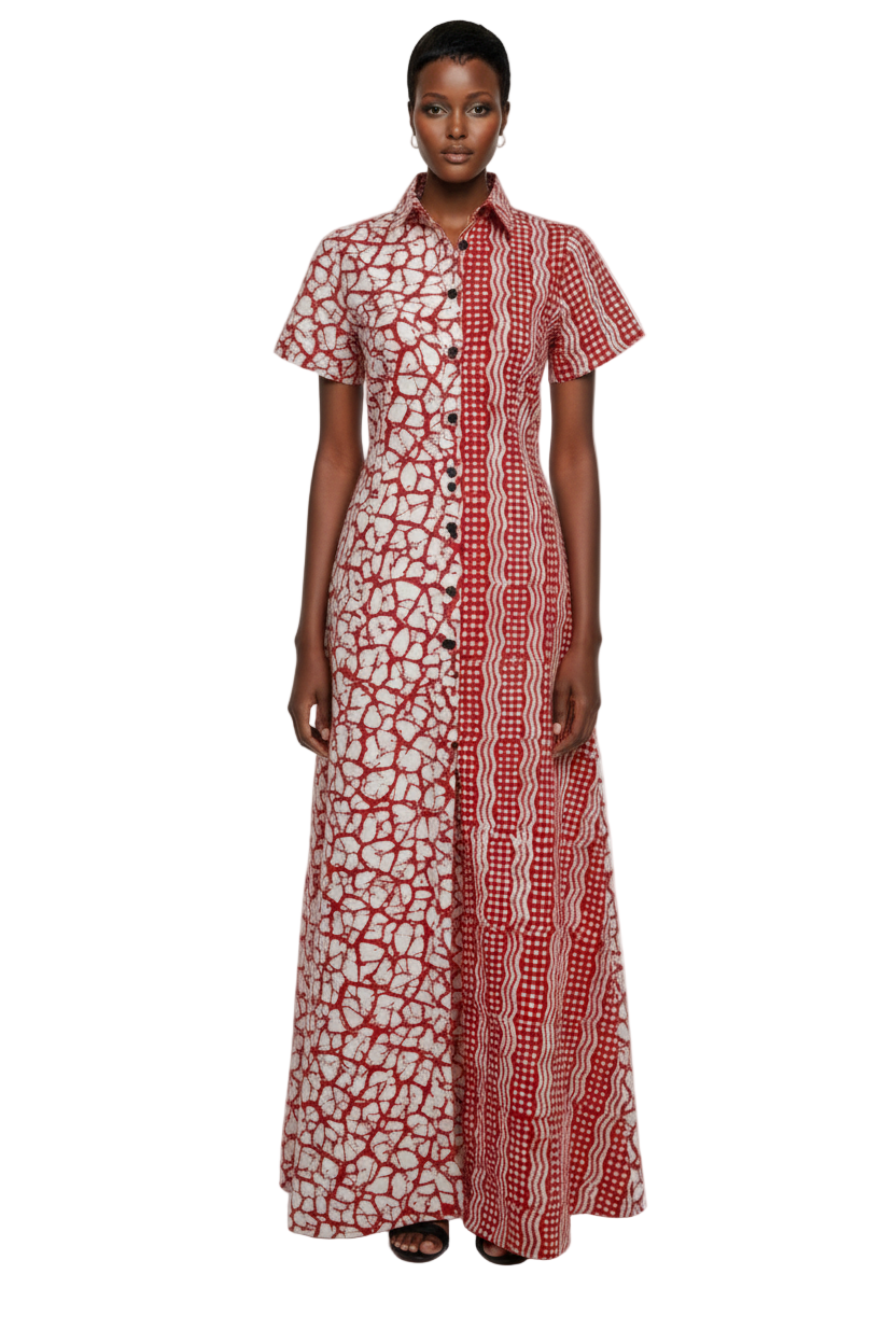 Odiegwu Adire Maxi Kaftan Dress
