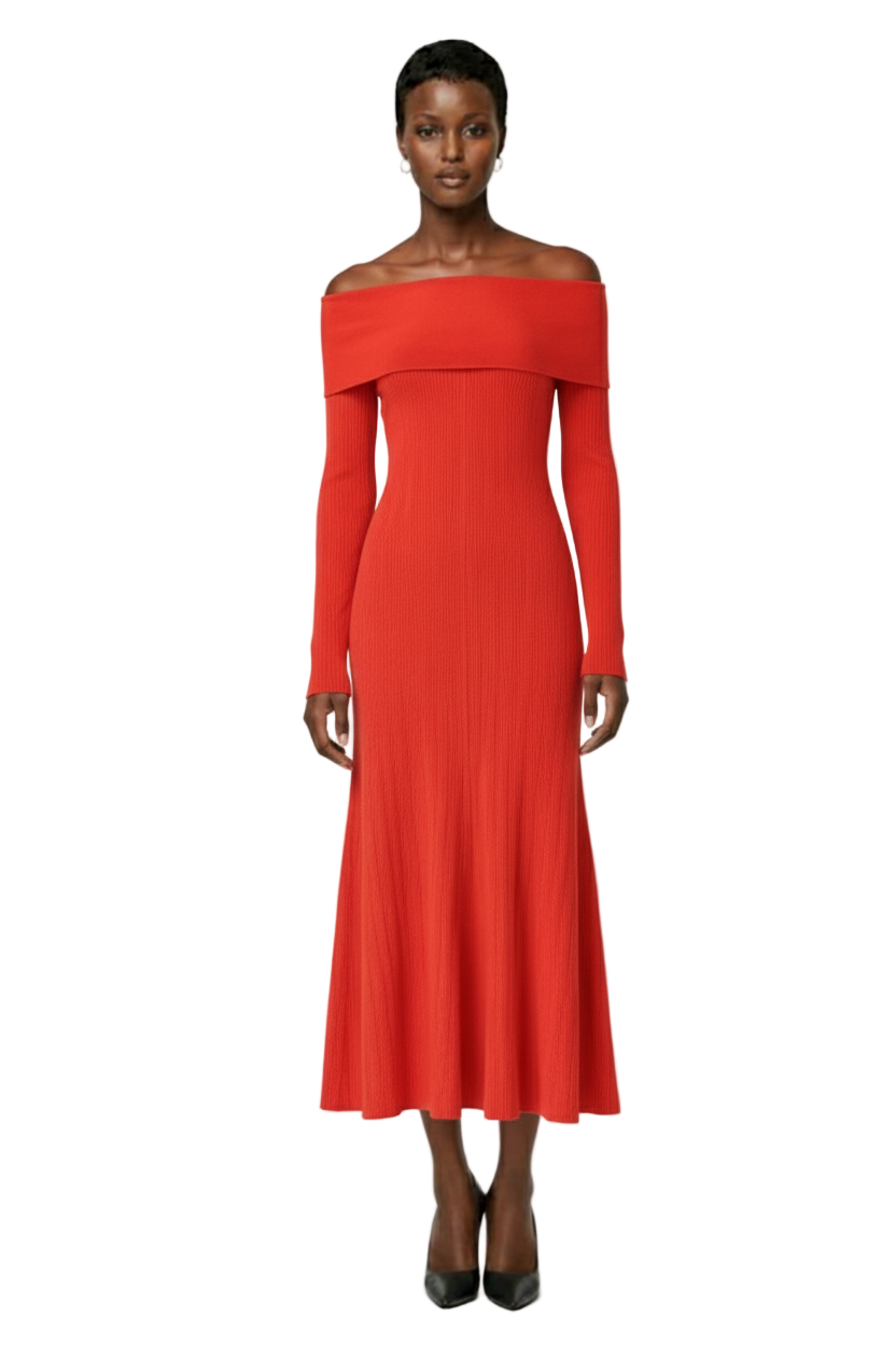 Off Shoulder Midi Dress