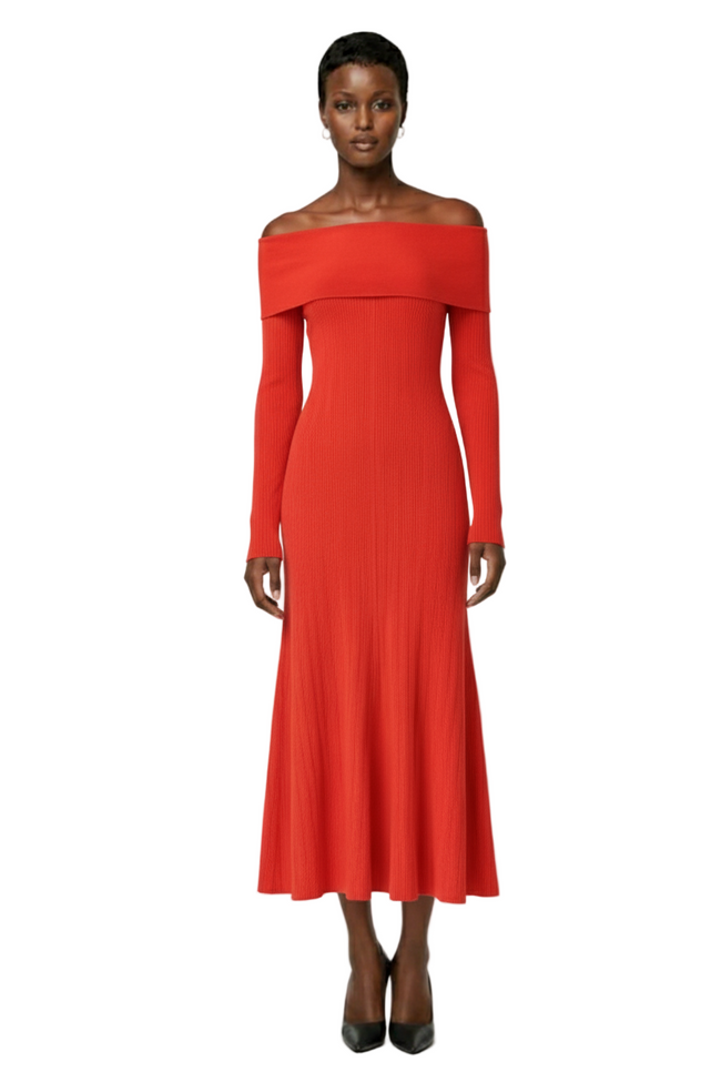 Off Shoulder Midi Dress Hover Image