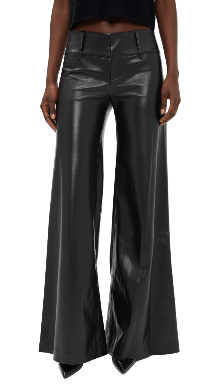 Olivia Vegan Leather Wide Leg Flare Pants