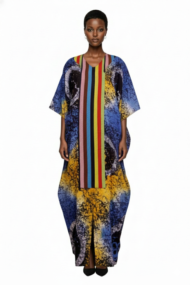 Onwenkem Adire Bubu Dress – Adire & Aso Oke Fusion Hover Image