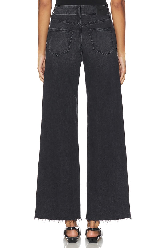 Anessa Wide Leg Jeans in Viper Black Distressed