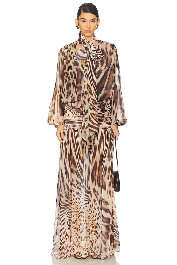 Opaline Dress in Melting Animal Print