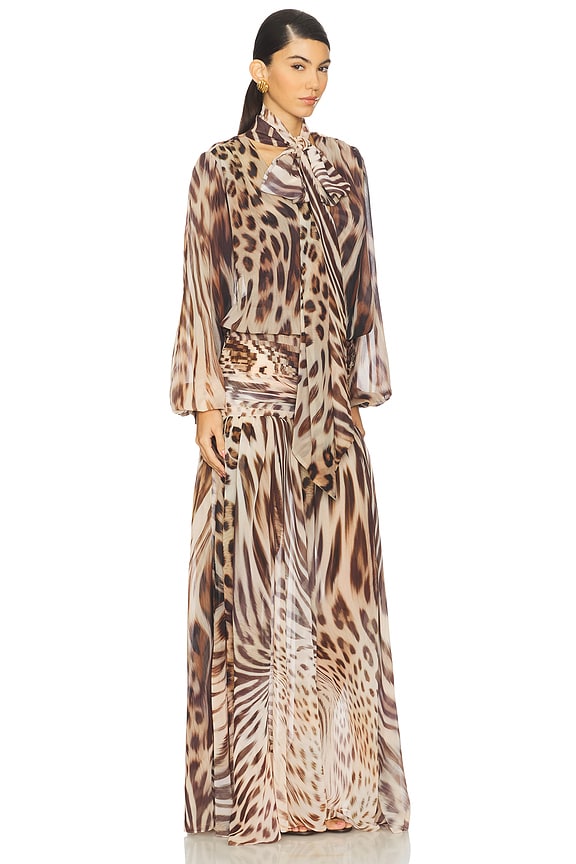 Opaline Dress in Melting Animal Print