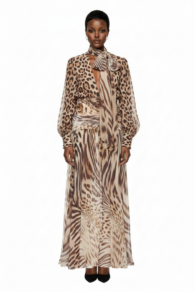 Retrofete Opaline Dress in Melting Animal Print Hover Image