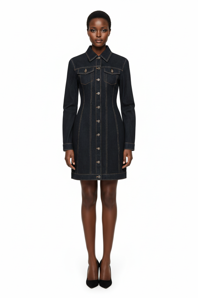 Rider Denim Mini Dress Hover Image