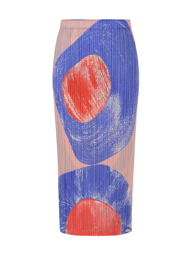 Vibrant Pleated Printed Maxi Skirt Hover Image