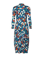 Vibrant Plaid Pleated Maxi Dress