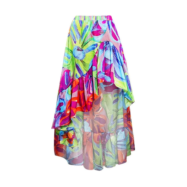 Vibrant Printed Ruffle Bikini Set Hover Image
