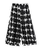 Vibrant Polka Dot Wide Leg Trousers