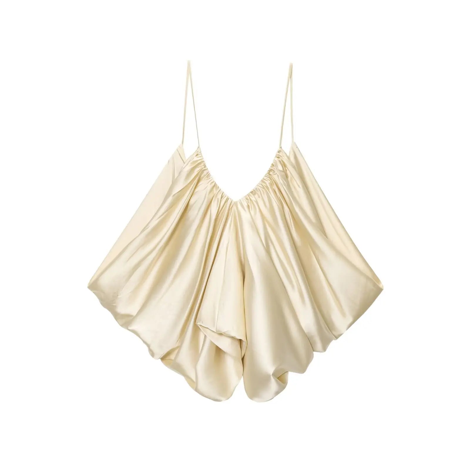 Radiant Satin Backless Crop Top