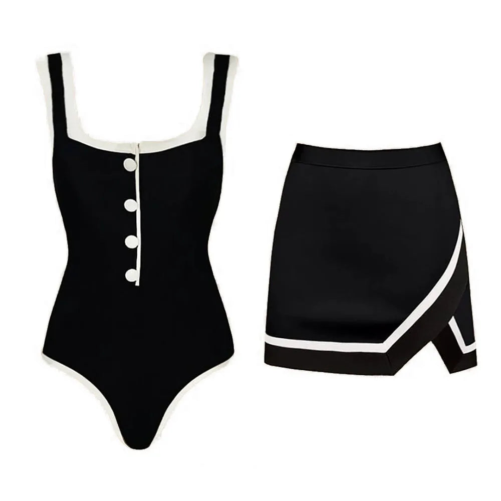 Elegant Striped Vintage One-Piece