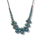 Boho Chic Multilayer Ceramic Necklace - Adjustable Vintage Statement Jewelry