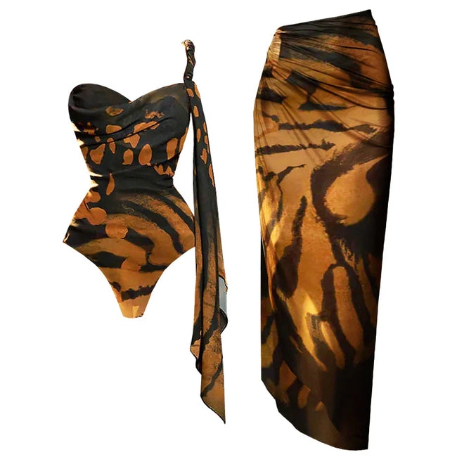 Fierce Abstract Print Bikini Set Hover Image