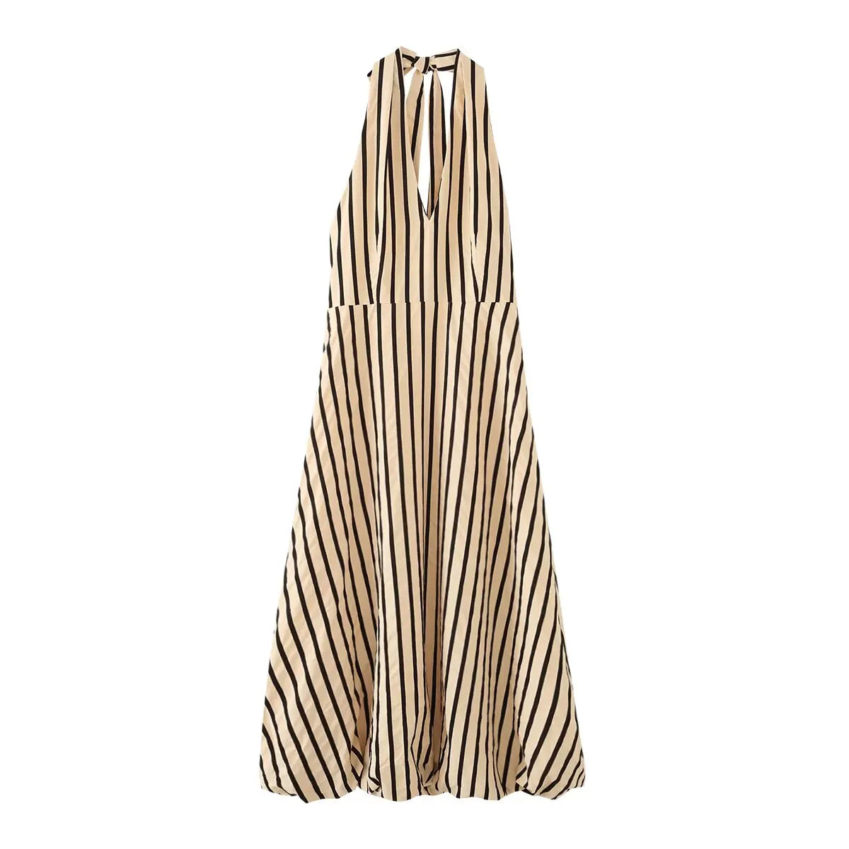 Free Spirit Striped Halter Maxi Dress
