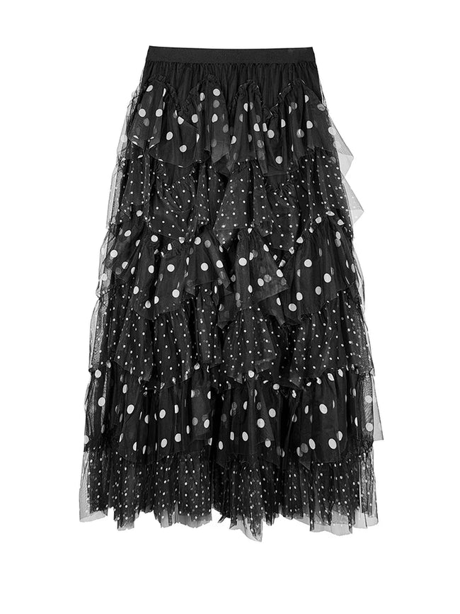 Limitless Polka Dot Mesh Skirt Hover Image