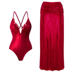 Radiant Shimmer Embroidered One-Piece