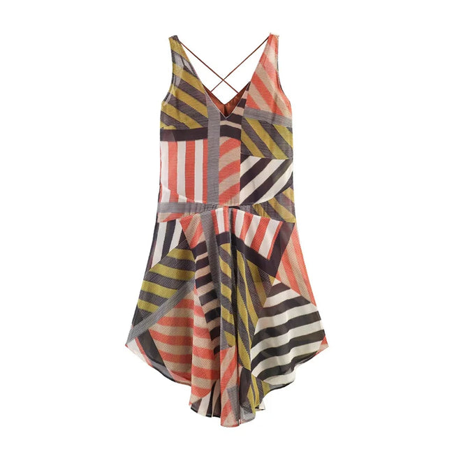 Wild Heart Patchwork Asymmetrical Maxi Dress Hover Image