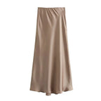 Refined Silk Midi Skirt