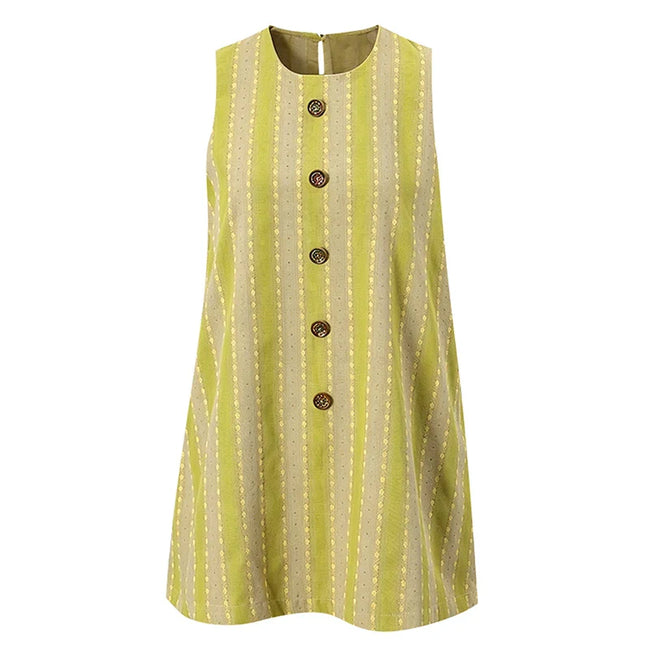 Vibrant Striped Mini Vest Dress Hover Image