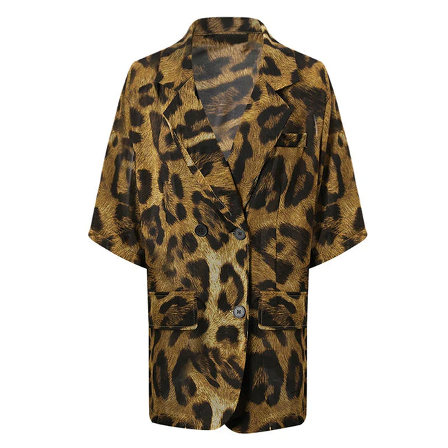 Fierce Leopard Print Blazer Hover Image