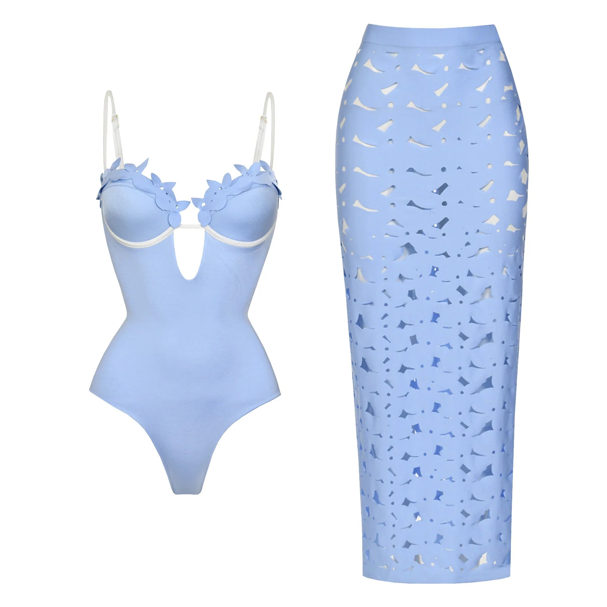 Radiant Floral Ruffle Bikini Set