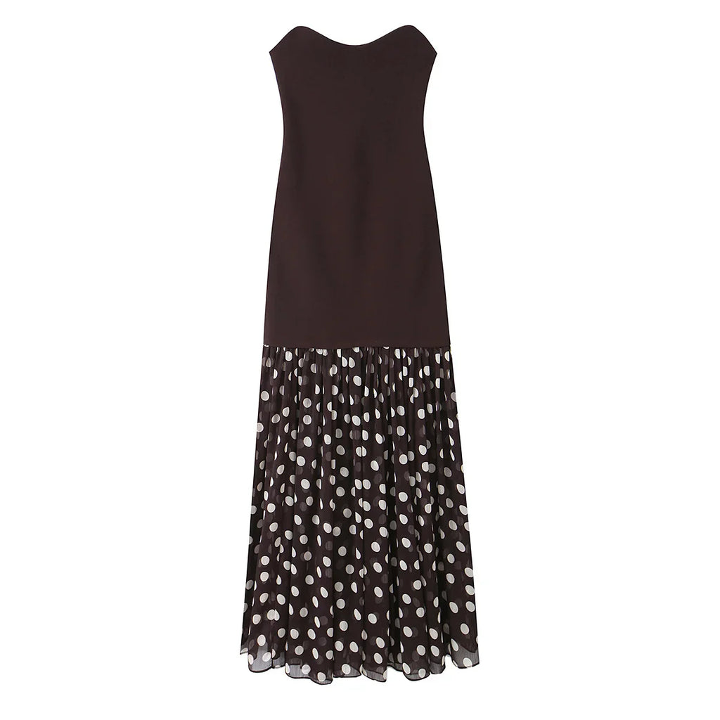 Radiant Polka Dot Pleated Maxi Dress