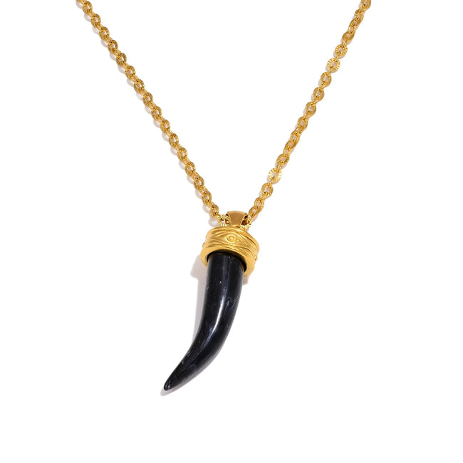 Fearless Gold Resin Pendant Necklace Hover Image