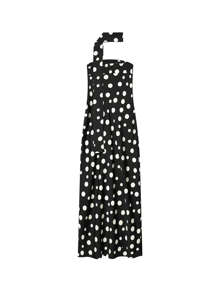 Elegant Polka Dot Maxi Dress