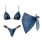 Daring Denim Bandeau Bikini Set