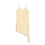 Divine Satin Asymmetric Lace Mini Dress