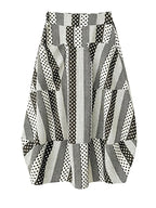Unique Dot Striped A-Line Skirt