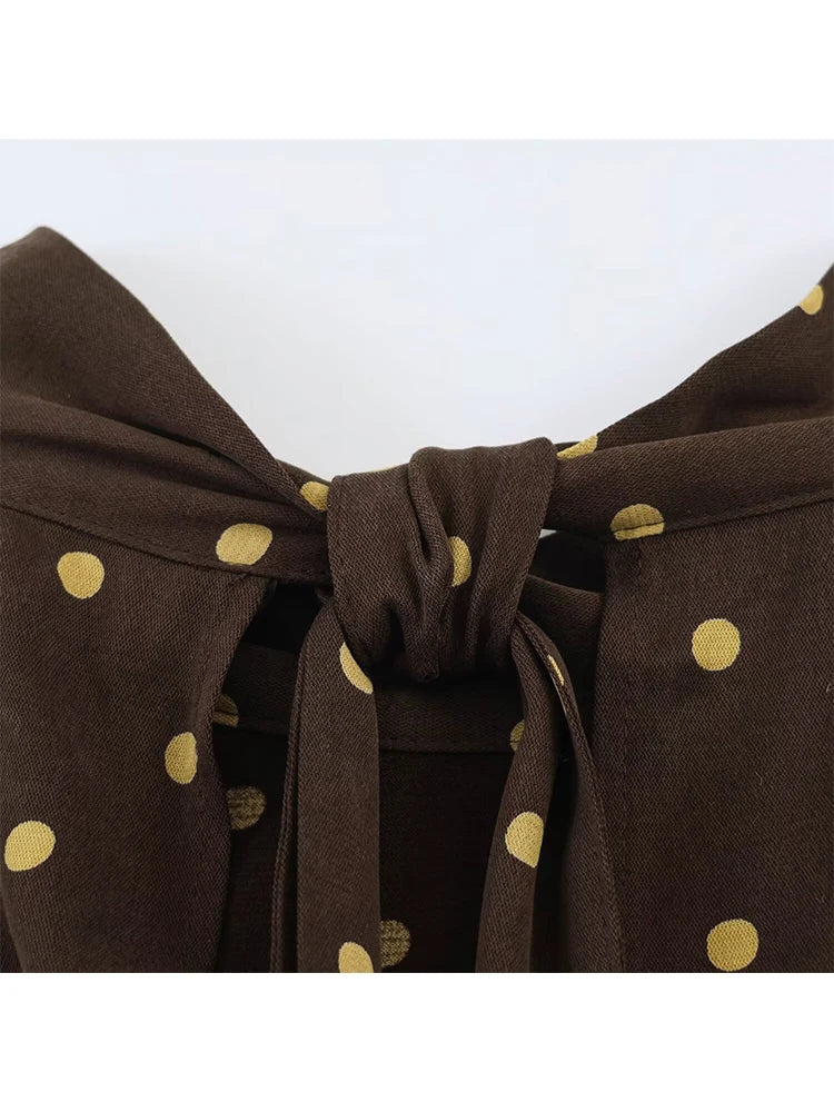 Worthy Polka Dot Halter Midi Dress