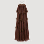 Divine Embroidered Tiered Maxi Dress