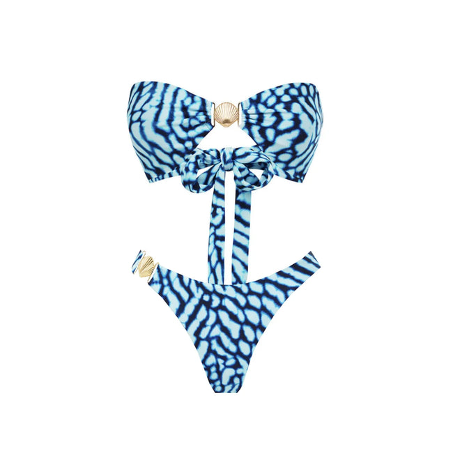 Wanderlust Printed Strappy Bikini Set Hover Image