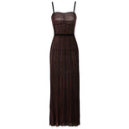 Elegant Striped Knit Maxi Dress