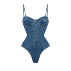 Daring Denim Bandeau Bikini Set