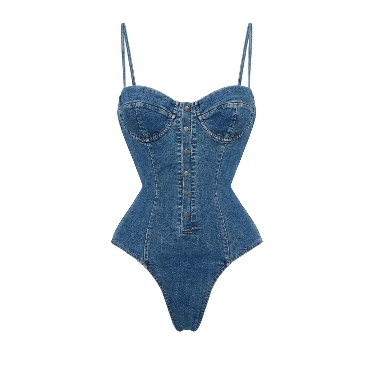 Daring Denim Bandeau Bikini Set
