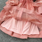 Graceful Floral Hollow A-Line Dress