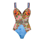 Vibrant Houndstooth One-Piece Swimsuit