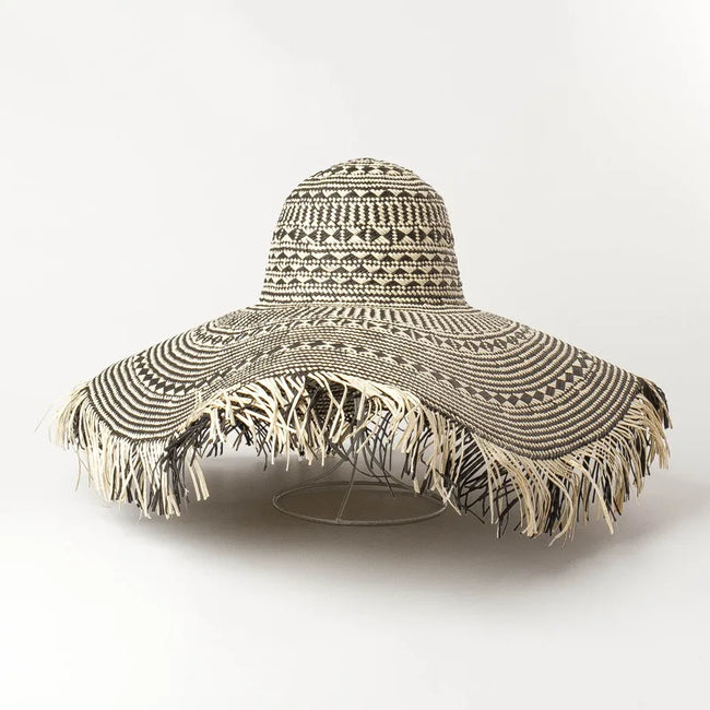 Wanderlust Woven Straw Fringe Hat Hover Image