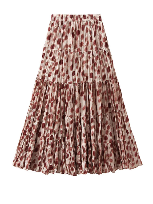 Free Spirit Dot Pleated Maxi Skirt Hover Image
